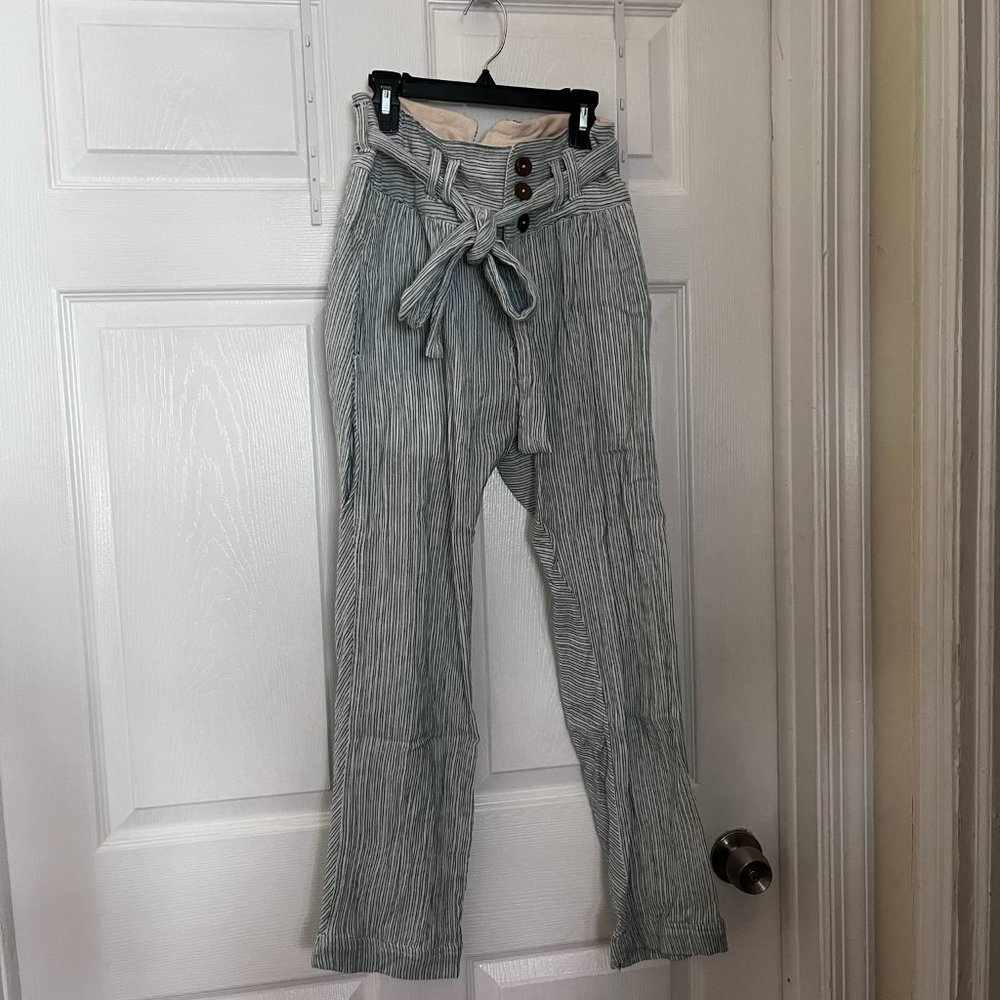 Blue & White Striped Pants (0) - Free People